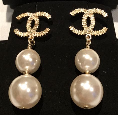 authentic Chanel pearl earrings